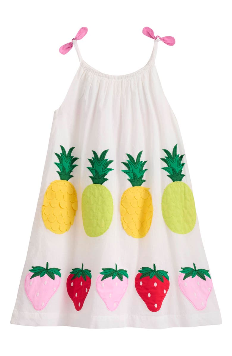 Mini Boden Kids' Strappy Appliqué Dress, Alternate, color,