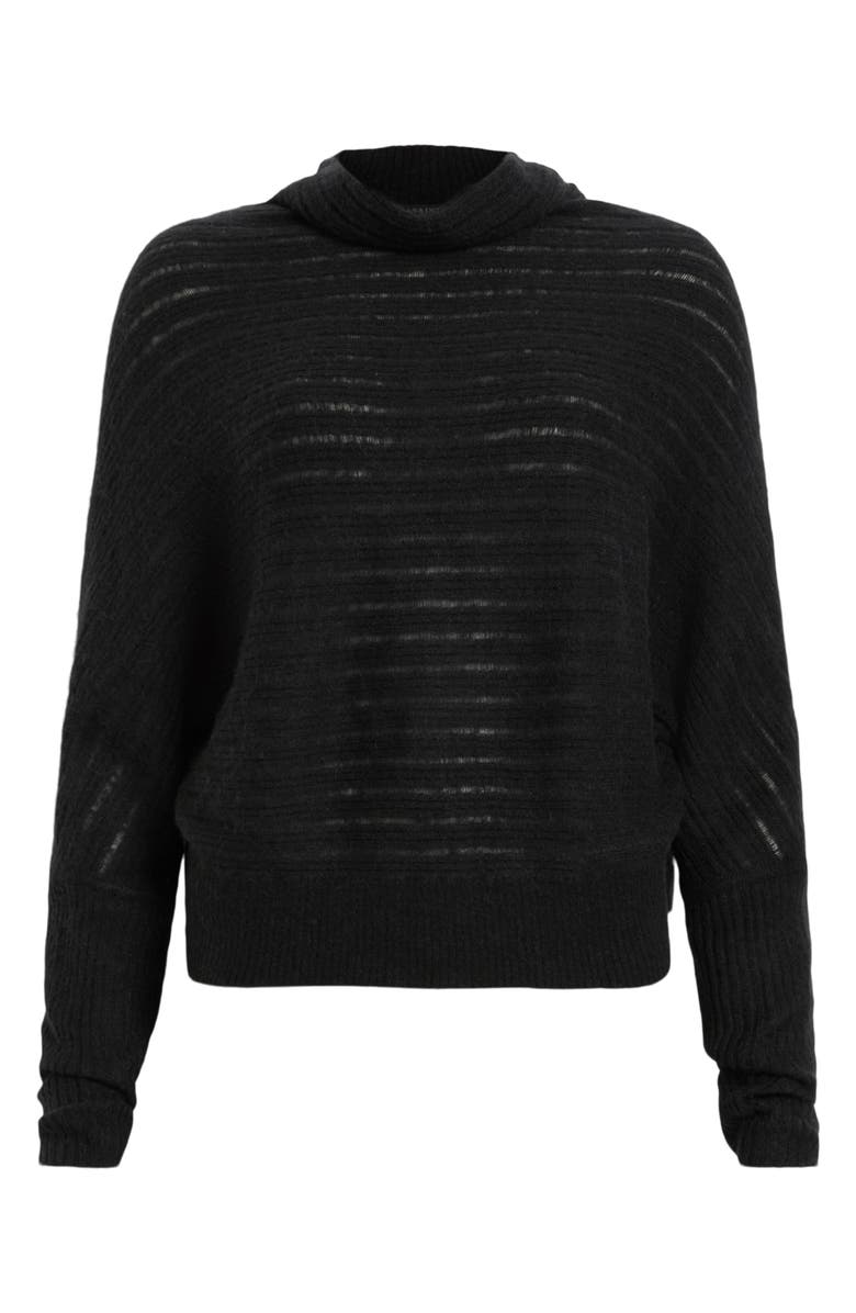 AllSaints Ridley Funnel Neck Sweater, Alternate, color, Black
