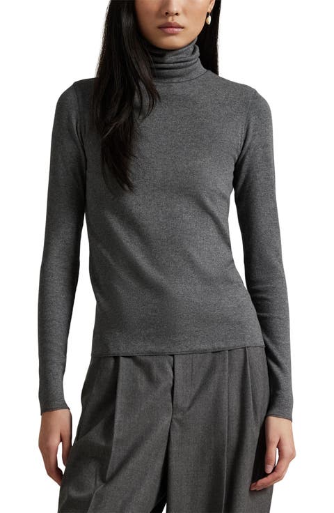 Rib Turtleneck Top