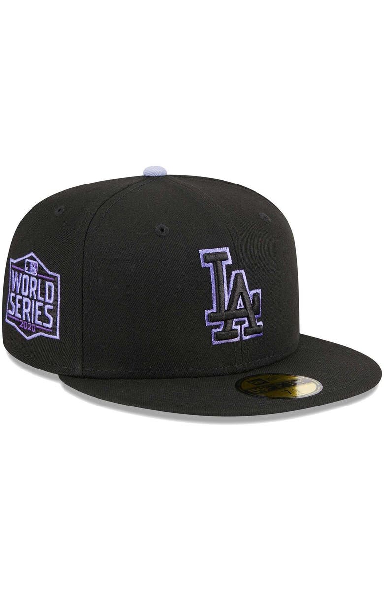 New Era Men's New Era Black Los Angeles Dodgers Pastel Undervisor 59FIFTY Fitted Hat, Alternate, color,