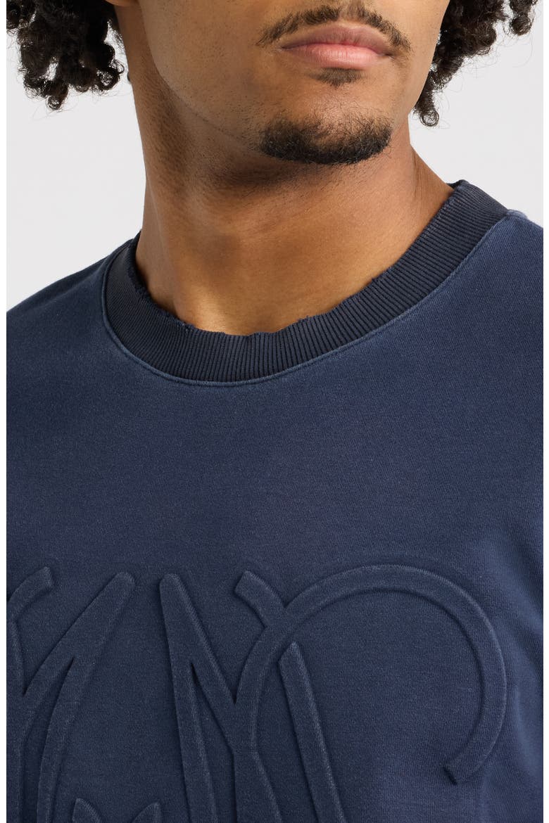 Monogram Embossed Cotton Graphic T-Shirt, Alternate, color, VINTAGE BLACK