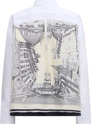 Callas Milano Sirene Rome Print Scarf-back Shirt