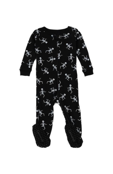 Kids Footed Cotton Halloween Matching Family Pajamas, Fun Prints (Toddler, Little Kid & Big Kid)