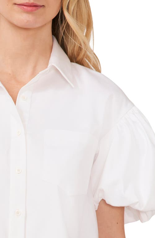 Cece Balloon Sleeve Button Front Shirt