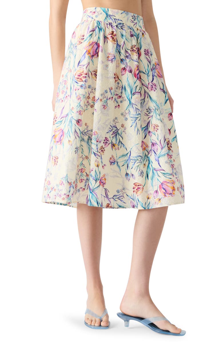 Steve Madden Carlynn Floral Eyelet Cotton Skirt, Main, color,