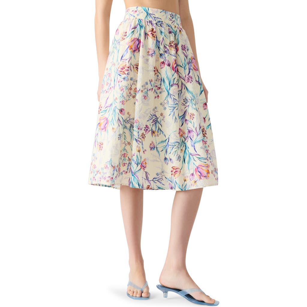Steve Madden Carlynn Floral Eyelet Cotton Skirt In Multi