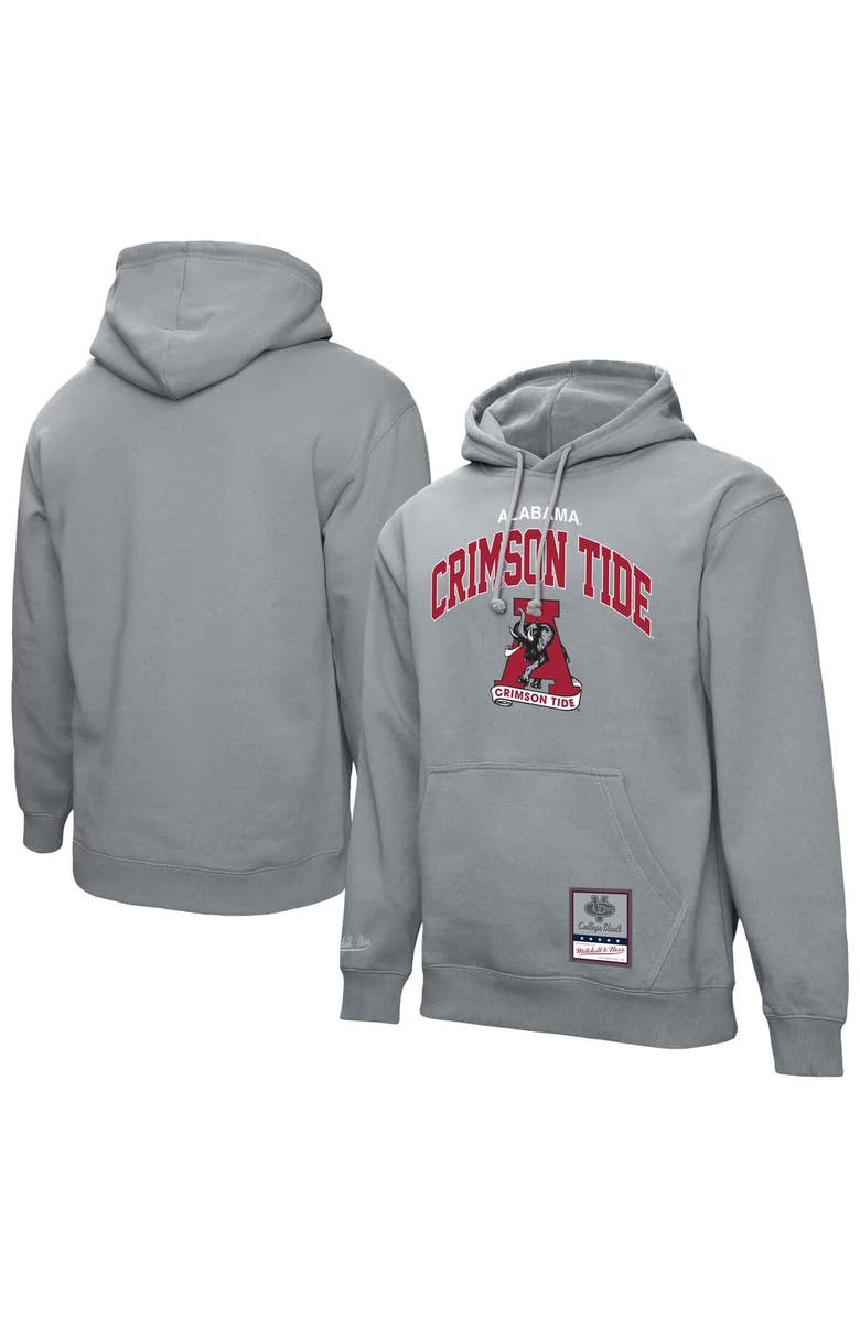 Mitchell & Ness Men's Mitchell & Ness Heather Gray Alabama Crimson Tide Classic Arch Pullover Hoodie, Alternate, color, Heather Gray