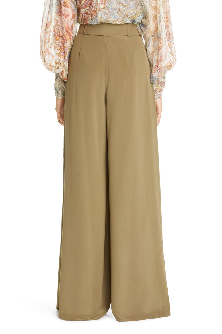 Wide Leg Silk Pants, Alternate, color, FENNEL