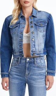 Bayeas Puff Shoulder Crop Denim Jacket