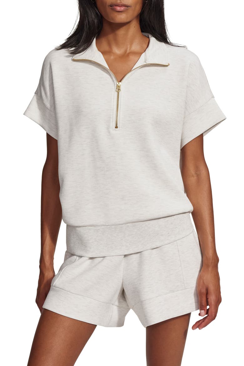 Ritchie Short Sleeve Half Zip, Main, color, IVORY MARL