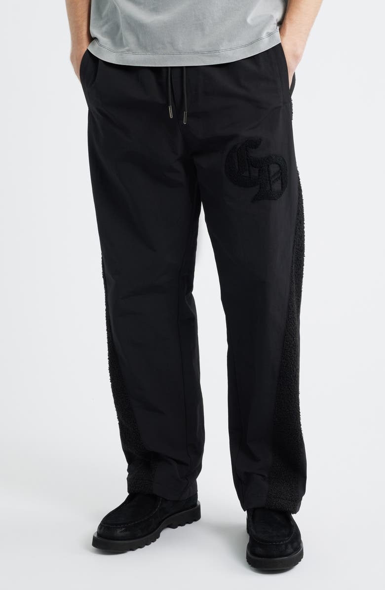 CRIMINAL DAMAGE Logo Appliqué Track Pants, Main, color, Black