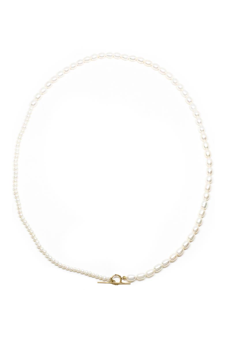 Contrast Cultured Pearl & Keshi Pearl Necklace, Alternate, color, 14KYG