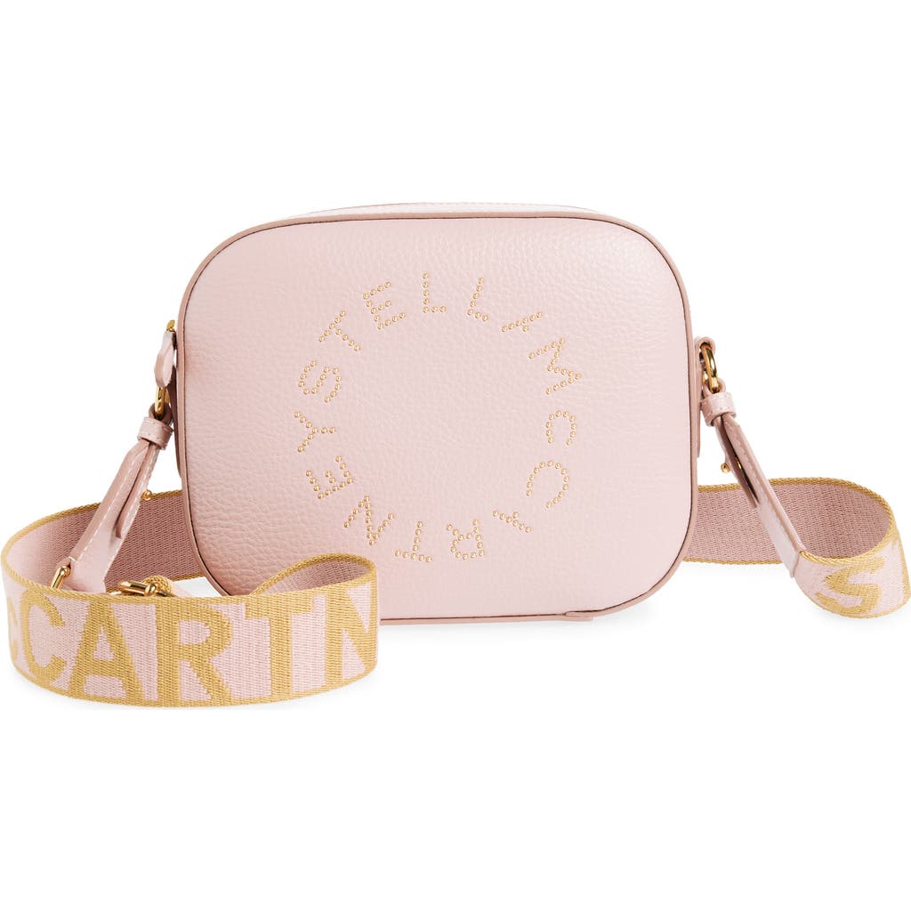 Stella Mccartney Perforated Logo Faux Leather Camera Bag In 5752 - Pale Mauve