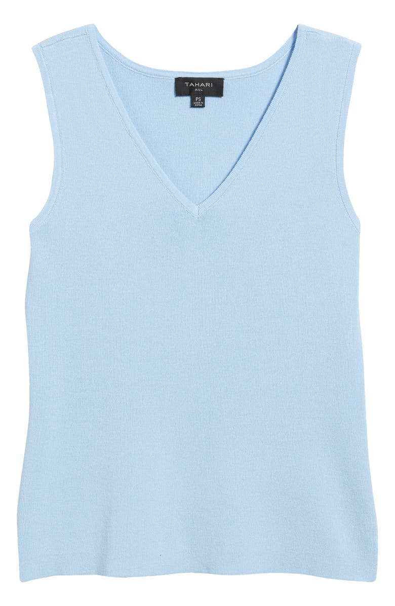 Tahari ASL Rib Sweater Tank, Alternate, color, Ice Blue