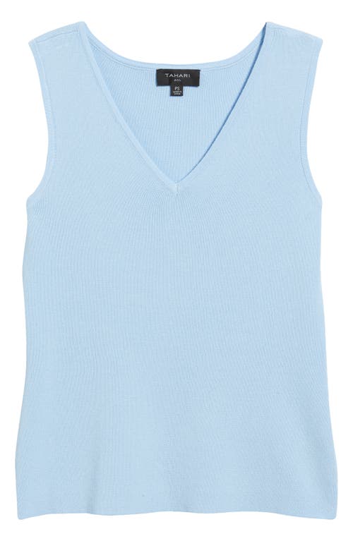 Tahari Asl Rib Sweater Tank In Ice Blue