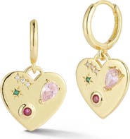 CHLOE AND MADISON Heart Charm Drop Earrings