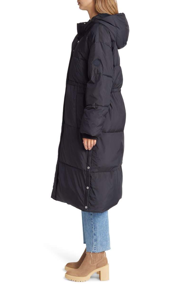 UGG<sup>®</sup> Keeley Faux Shearling Trim Longline Puffer Coat, Alternate, color,