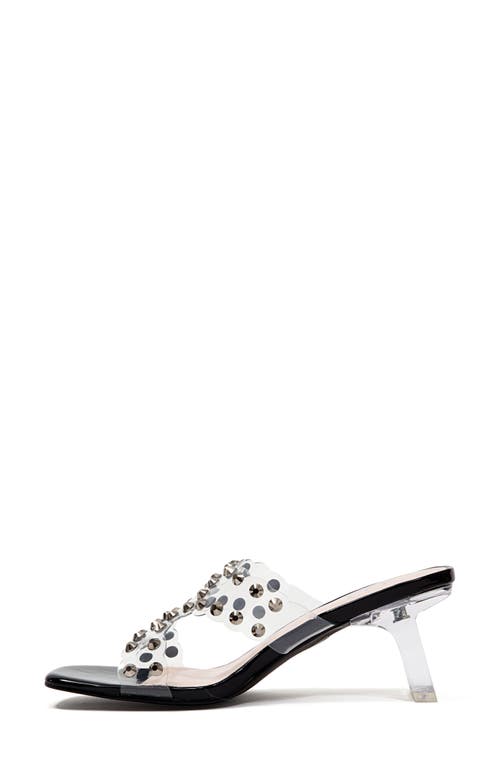 Ninety Union Mika Studded Transparent Sandals In Black