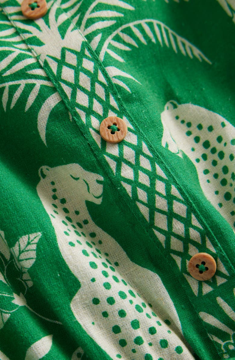 Mini Boden Kids' Tropical Print Linen & Cotton Romper, Alternate, color,