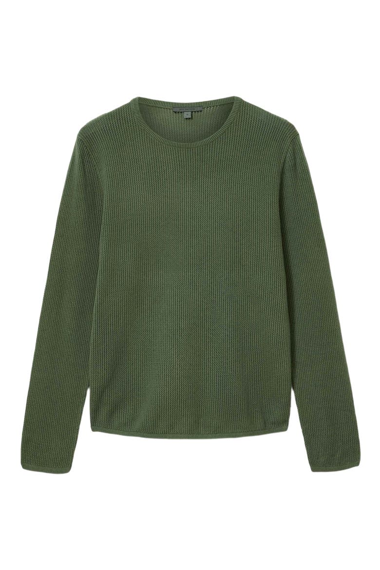 Montclair Mesh Stitch Organic Cotton Blend Sweater, Alternate, color, LIGHT OLIVE