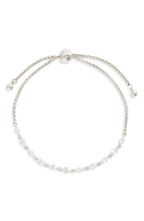 Cubic Zirconia Marquise Slider Bracelet