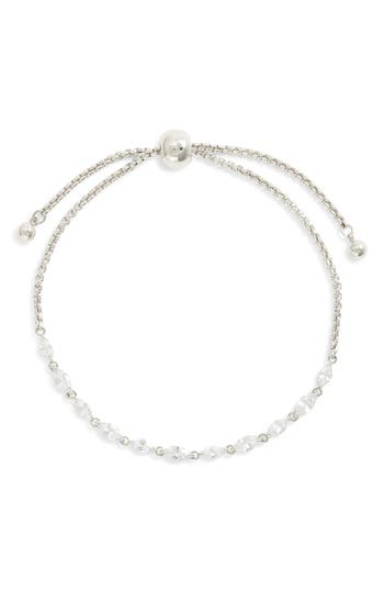 Nordstrom Cubic Zirconia Marquise Slider Bracelet In Silver