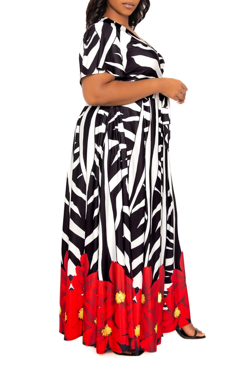 Animal Print Wrap Crop Top & Maxi Skirt Set, Alternate, color, MULTI