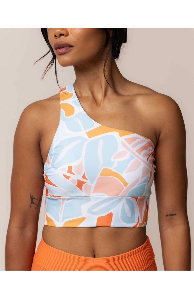 Nani One Shoulder Crop Swim Top, Main, color, Calista
