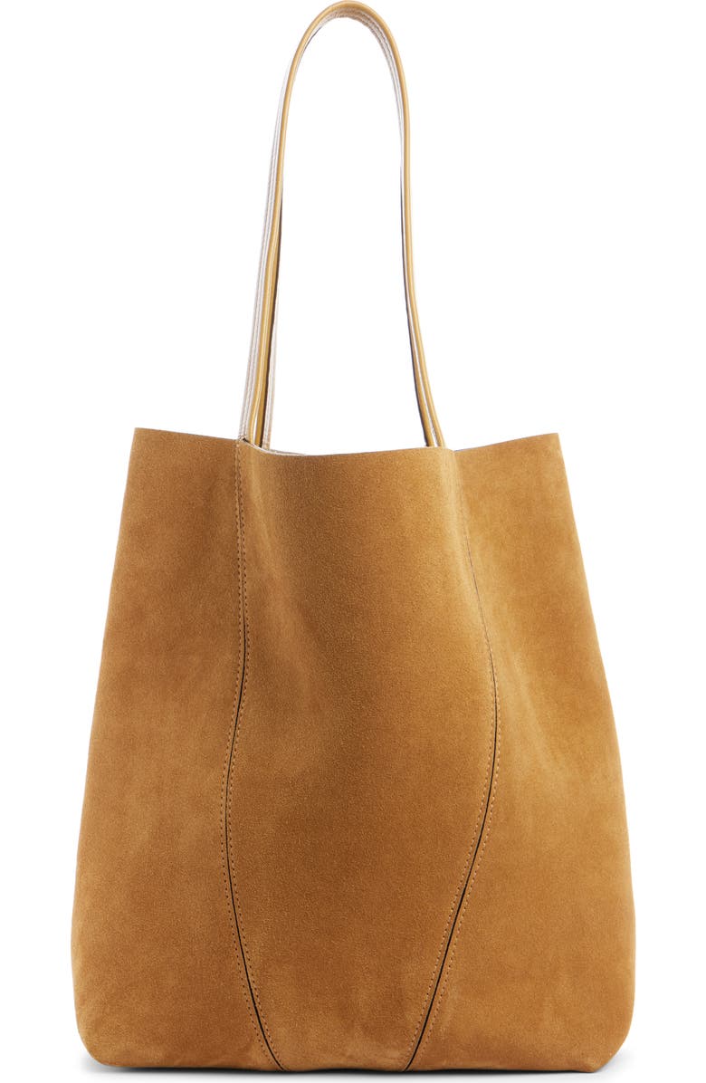 Chloé Spin Suede Tote, Alternate, color, Gold Khaki