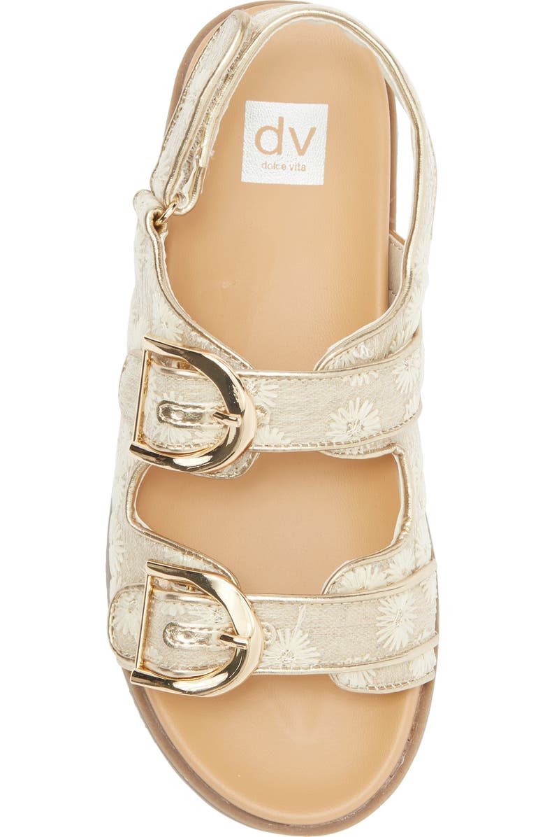 DV by Dolce Vita Kids' Allaine Woven Sandal, Alternate, color, Gold