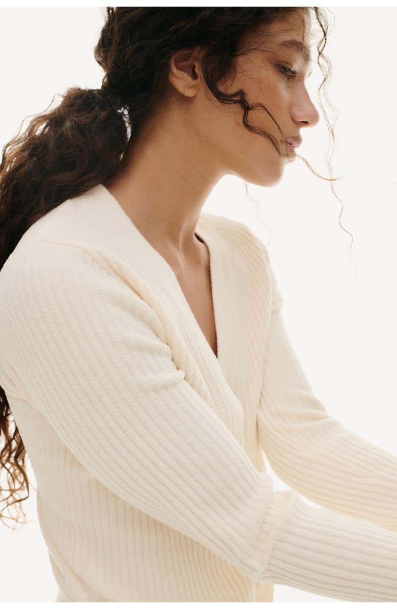 H&M Rib-knit Cardigan, Alternate, color, Cream