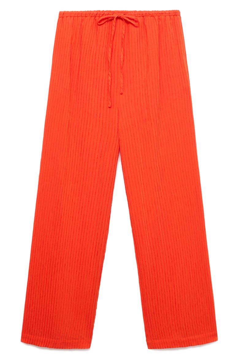 Crinkled Wide Leg Drawstring Pants, Alternate, color, ORANGE