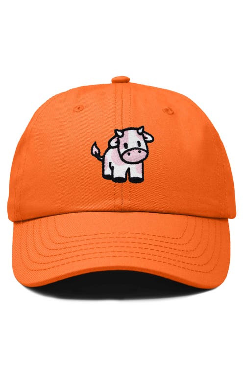 Dalix Strawberry Cow Embroidered Cap In Orange