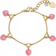 Lily Nily Kids' Double Heart Enamel Charm Bracelet