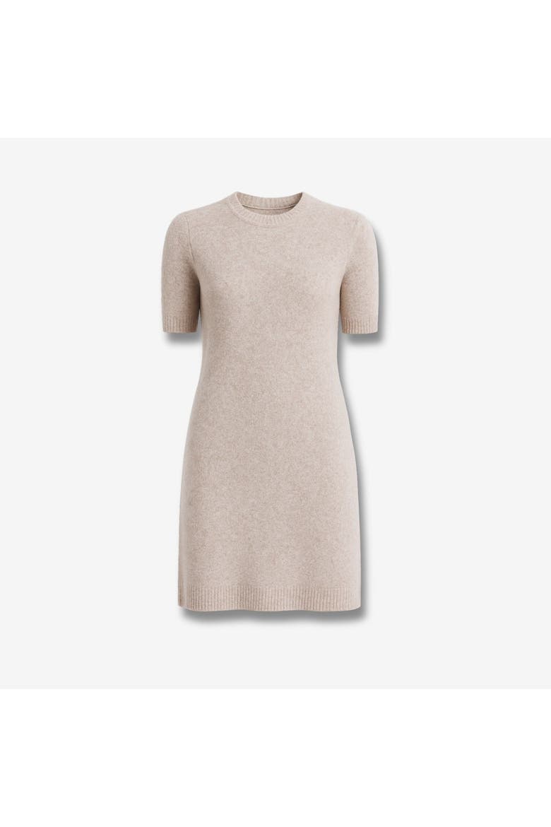 Rune Short Sleeve Crewneck Knit Sweater Dress, Alternate, color, Ecru