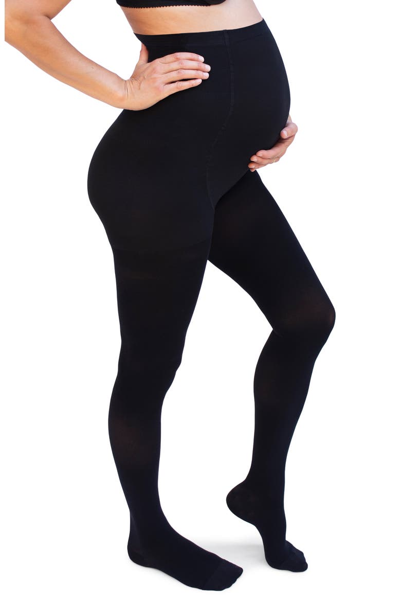 Maternity Compression Tights, Main, color, BLACK