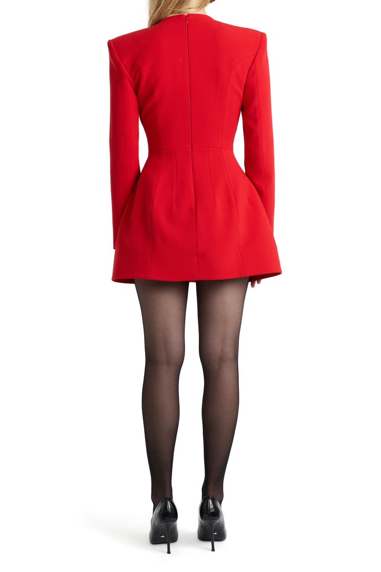 Olivia Structured Minidress, Alternate, color, FIRE RED