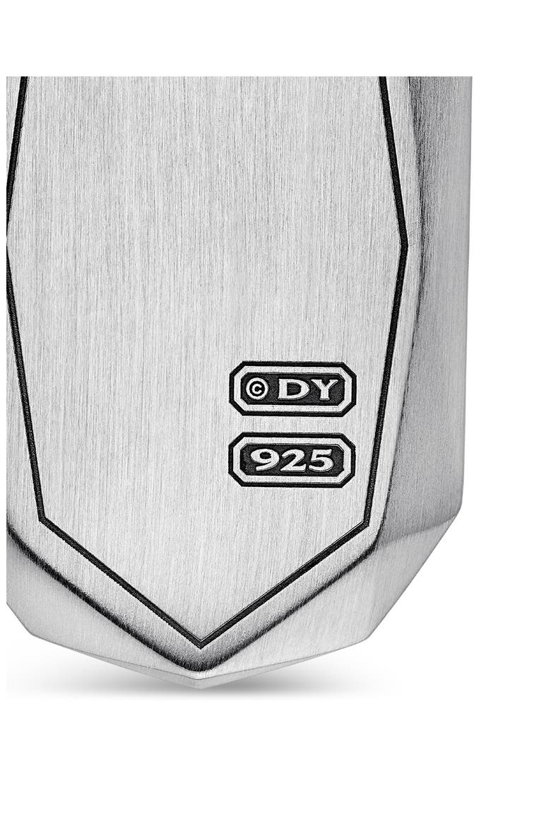 Torqued Faceted Amulet in Sterling Silver with Pavé Black Diamonds, Alternate, color, STERLING SILVER