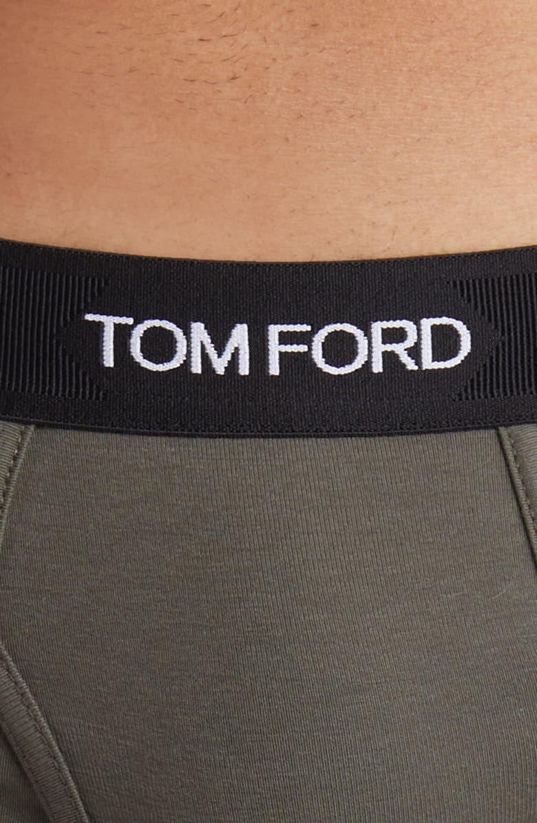 TOM FORD Cotton Stretch Jersey Briefs, Alternate, color, 302 Military Green