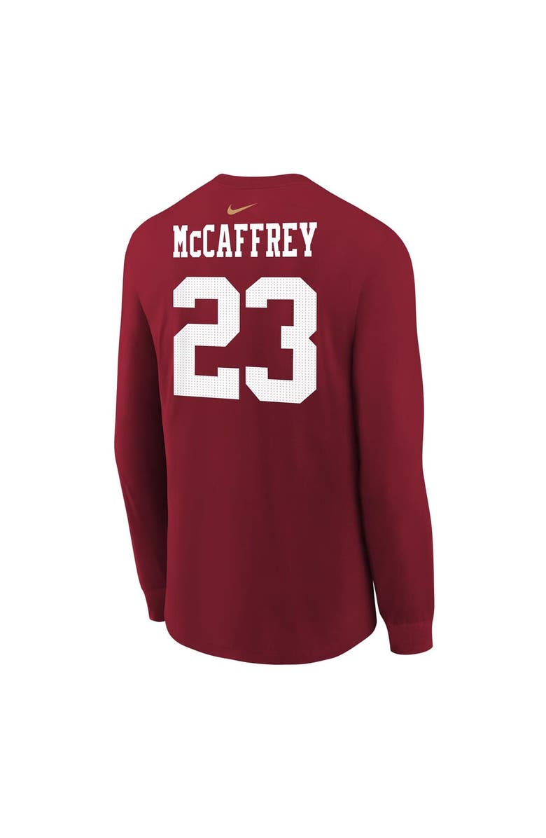 Nike Youth Nike Christian McCaffrey Scarlet San Francisco 49ers Player Name & Number Long Sleeve T-Shirt, Alternate, color,