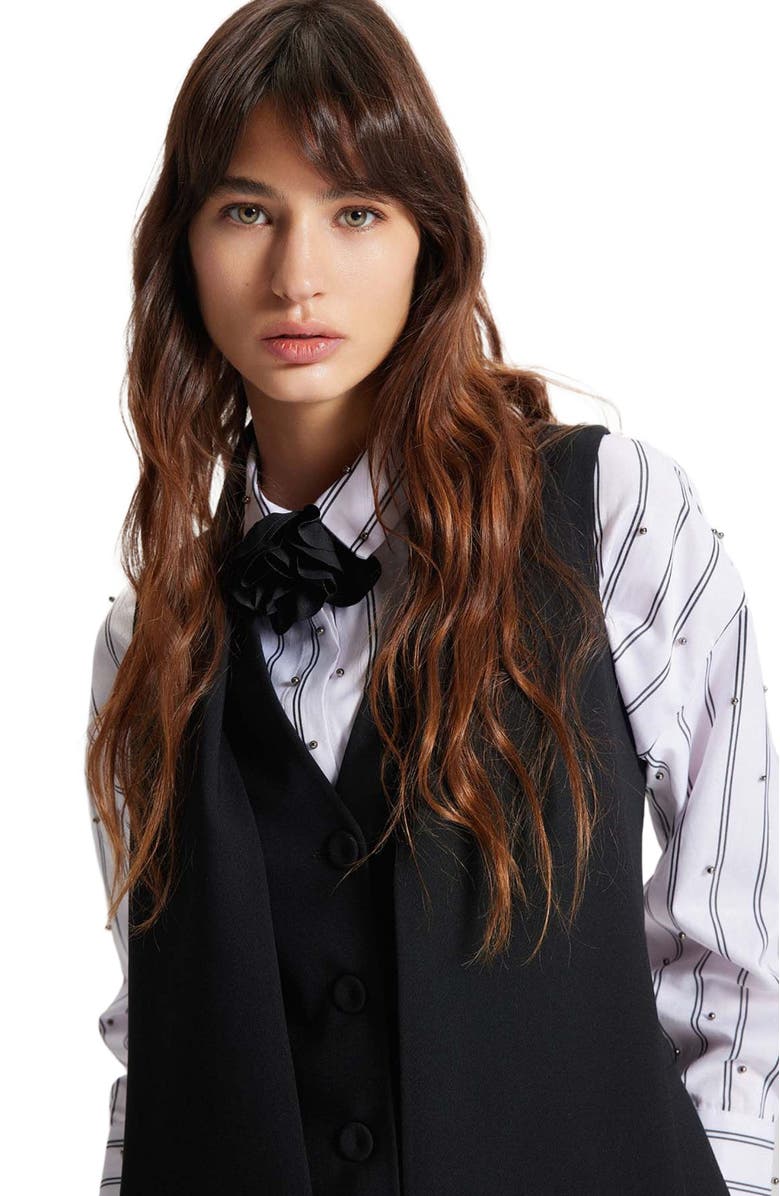 THEO The Label Daphne Tie Front Vest Jacket, Alternate, color, 