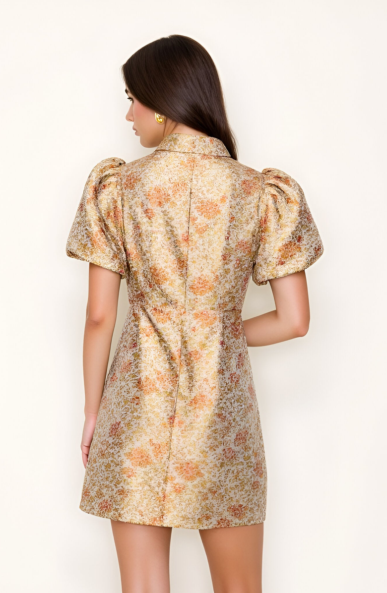 Modenaire Floral Puff Sleeve Mini Dress, Alternate, color, 