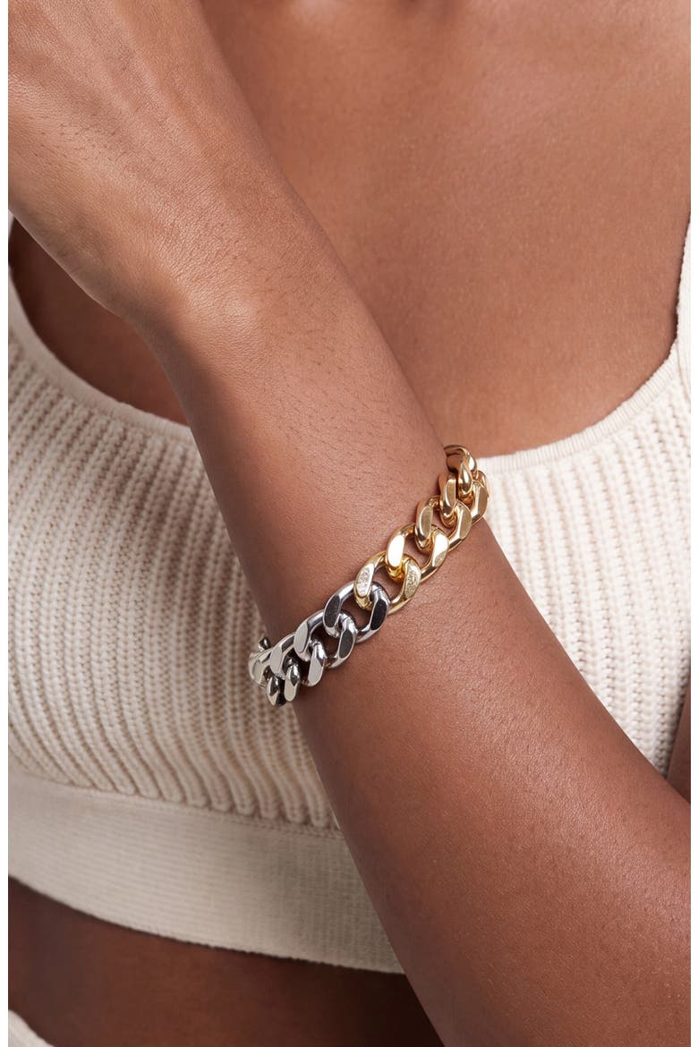 Mixed Metal Chain Bracelet, Alternate, color, MIXED METAL