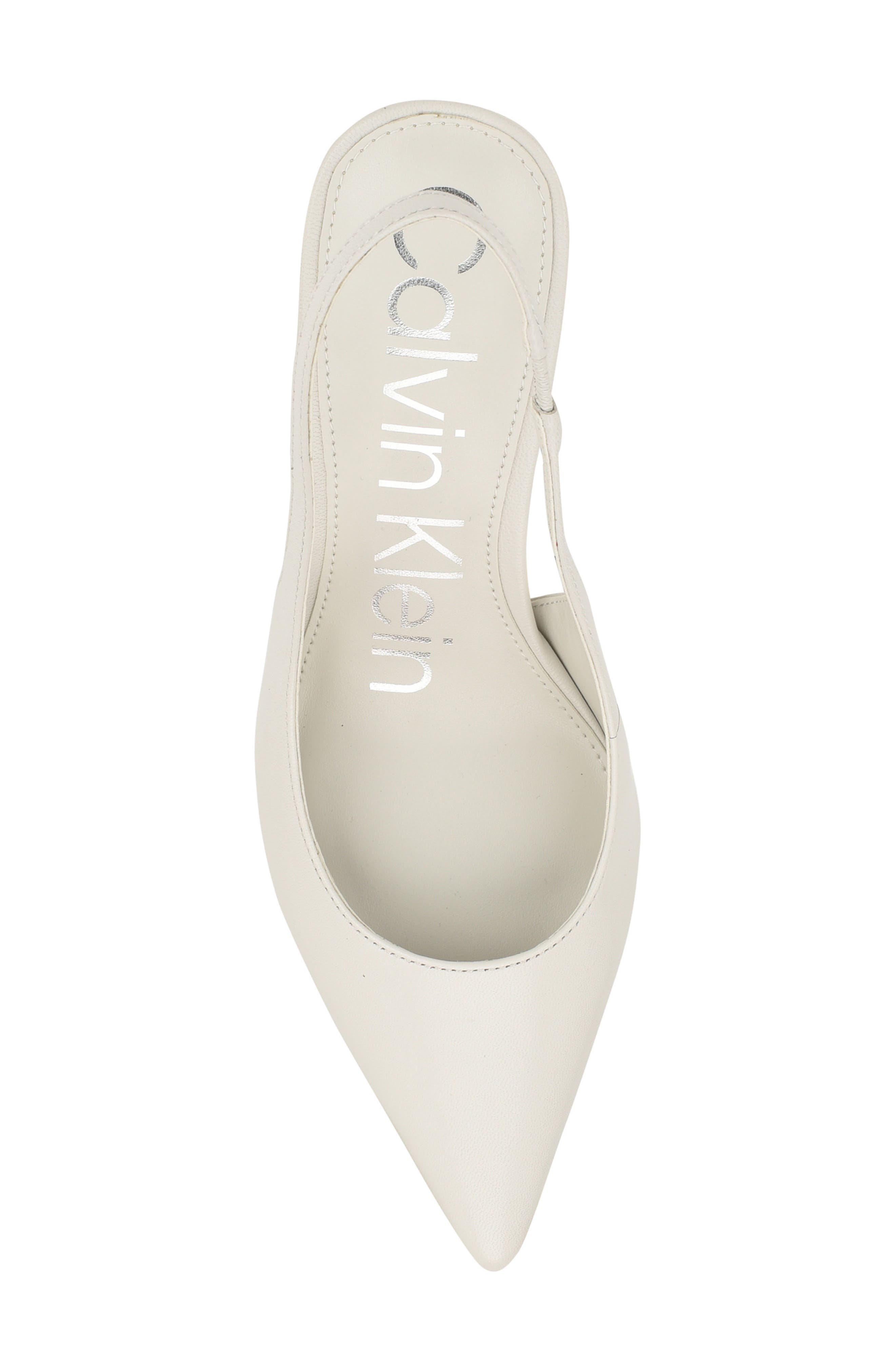 Cinola Slingback Pointed Toe Pump, Alternate, color, IVORY LEATHER