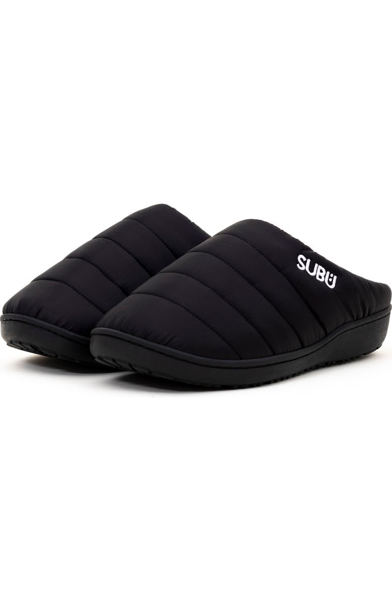 SUBU Gender Inclusive Indoor/Outdoor Puffer Slipper, Main, color, Black