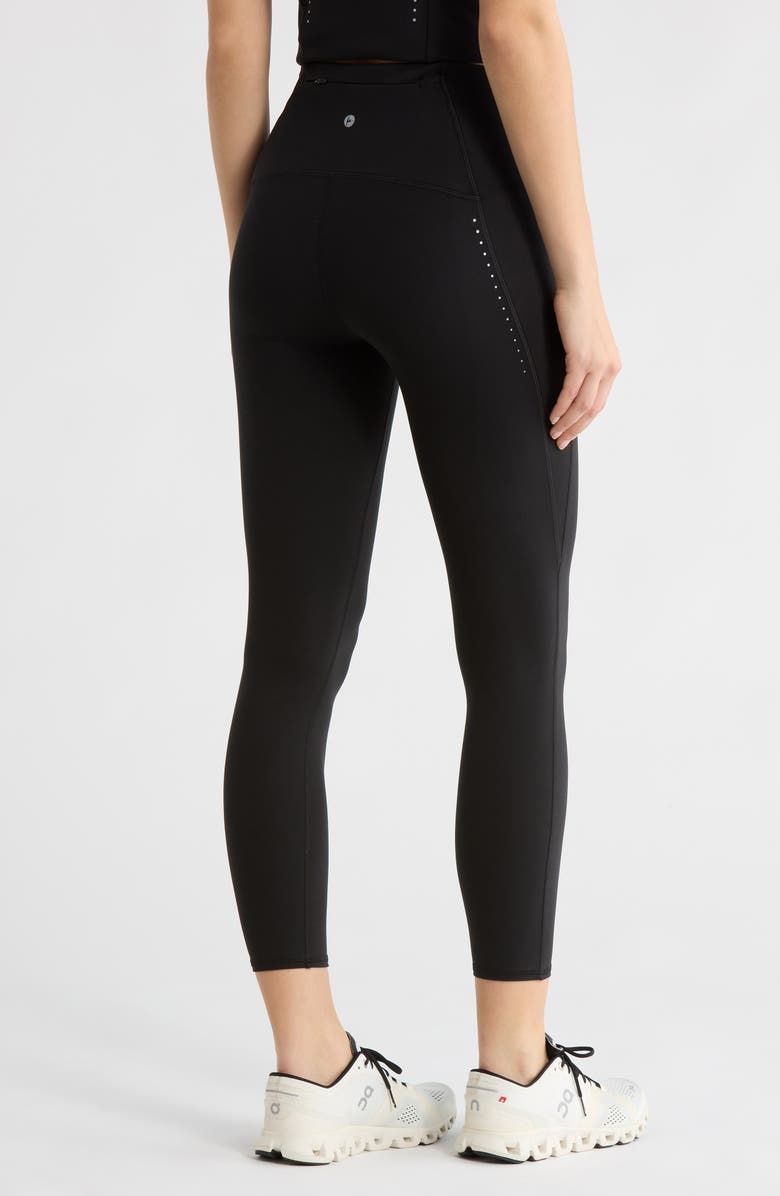 90 DEGREE BY REFLEX Elastic Free High Waist Ankle Leggings, Alternate, color, Black