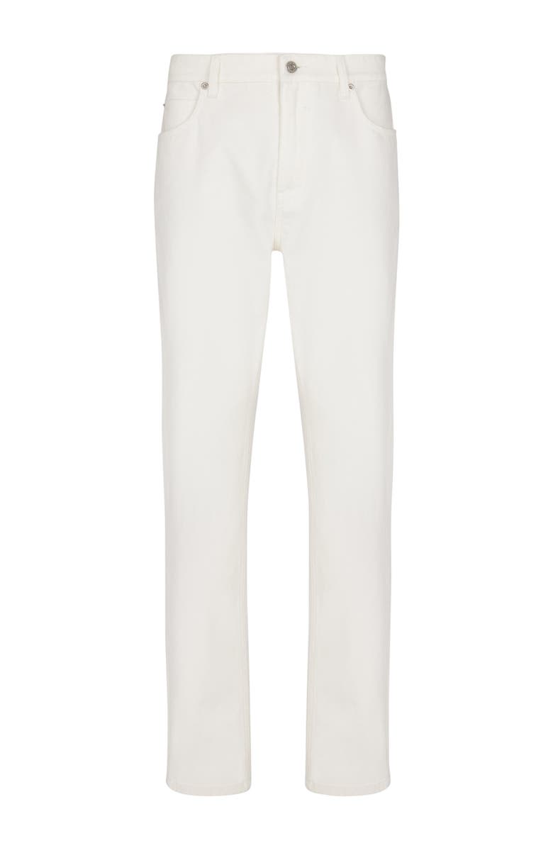 Balmain White denim straight-cut jeans, Main, color, White