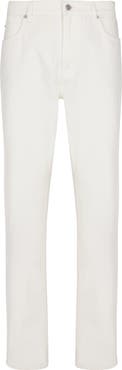 Balmain White denim straight-cut jeans