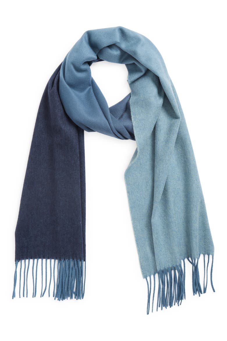 Ombré Cashmere Scarf, Alternate, color, SSCP NAVY RU7686