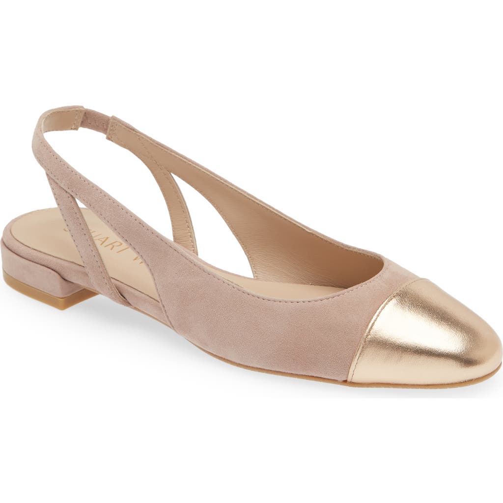 Stuart Weitzman Cap Toe Slingback Flat In Fawn/ballet